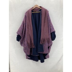 Vintage Tapestries Ireland Poncho Womens One Size Purple Made in Ireland 90s